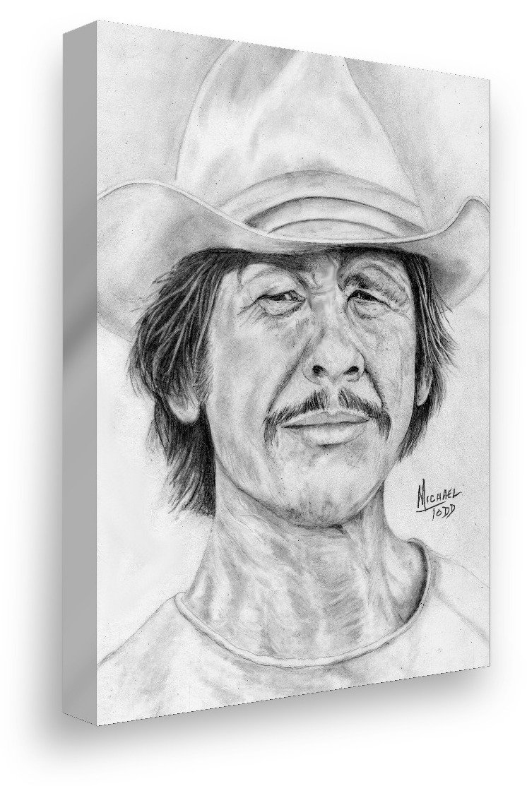 Charles Bronson drawing on gallery-wrapped canvas