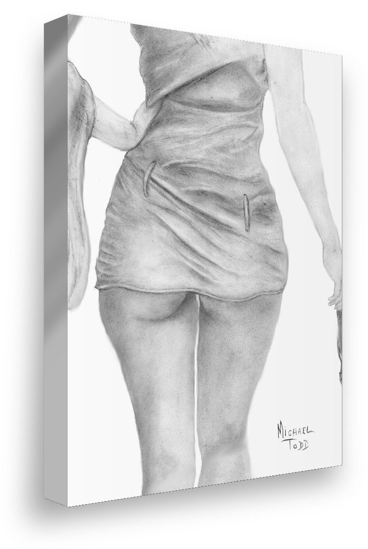 The Walk Away drawing on gallery-wrapped canvas