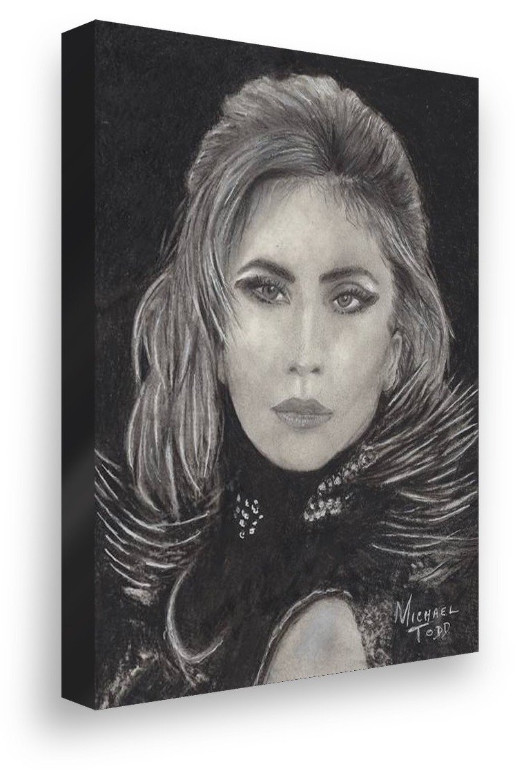 Lady Gaga drawing on gallery-wrapped canvas
